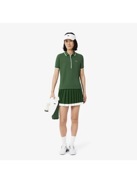 Lacoste Tenisowa Koszulka Polo Z Regulacją Ciepła O Regularnym Kroju zielona