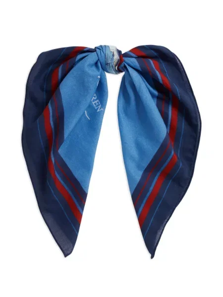 Șapcă Polo Ralph Lauren cu decolteu în V cu autograf în carouri albastru