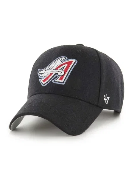 Шерстяная кепка 47 Brand с аппликацией черная