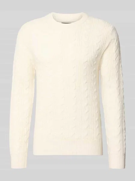 Sweter o kroju regular fit z czystej wełny model Atriton' Matinique biały