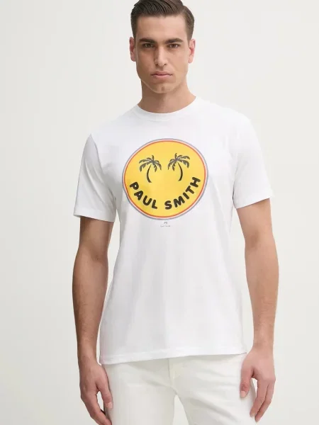 PS Paul Smith tricou din bărbați cu imprimeu alb
