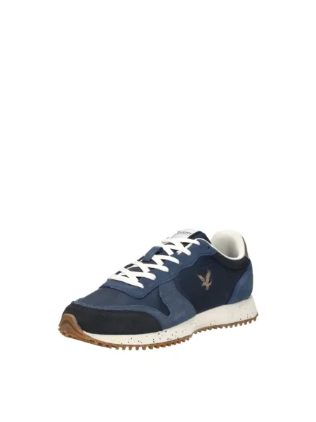 Lniane sneakersy Lyle & Scott niebieskie