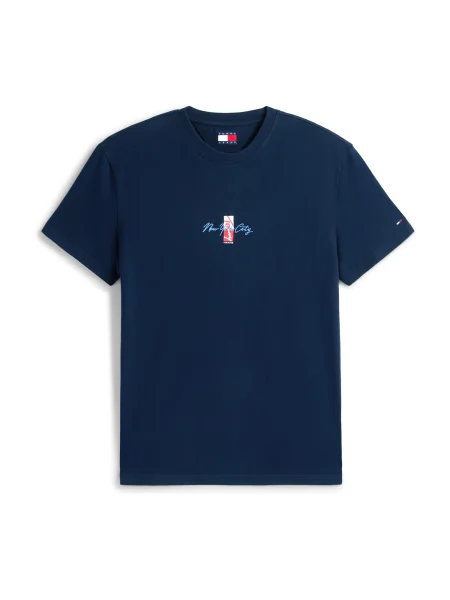 Tommy Jeans Tričko marine modrá / červená bílá