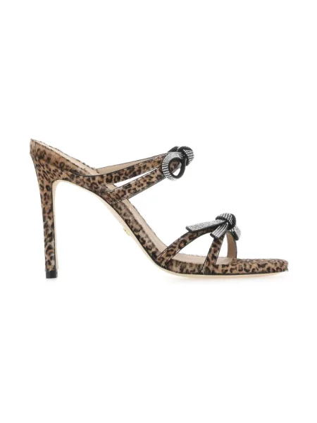 Klapki Stuart Weitzman z kokardką skórzane