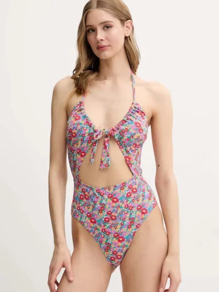 Jednodílné plavky Rip Curl FLORES mírně vyztužený košík červená