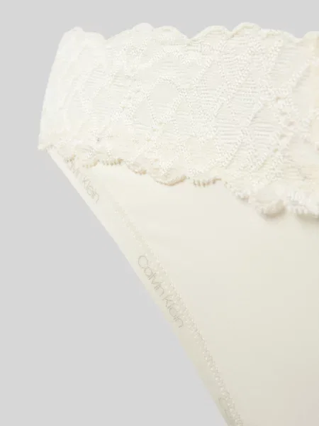 Stringi obszyte koronką Calvin Klein Underwear białe