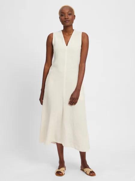 Marc O'Polo Lniana sukienka Kobiety len jednolity 34 beżowy