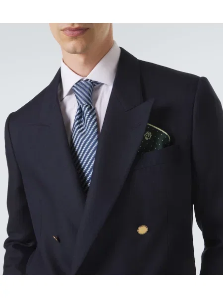 Fular Dunhill de mătase cu buline verde