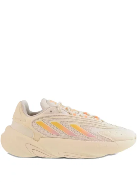 Legginsy Adidas do biegania z nadrukiem z dekoltem w serek czerwone