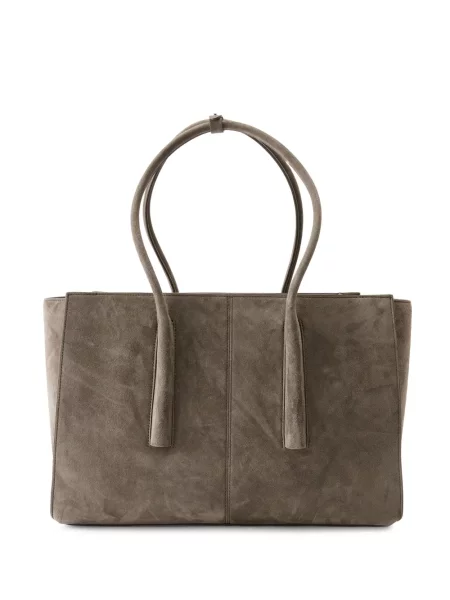 Geantă shopper Less din piele de oaie gri