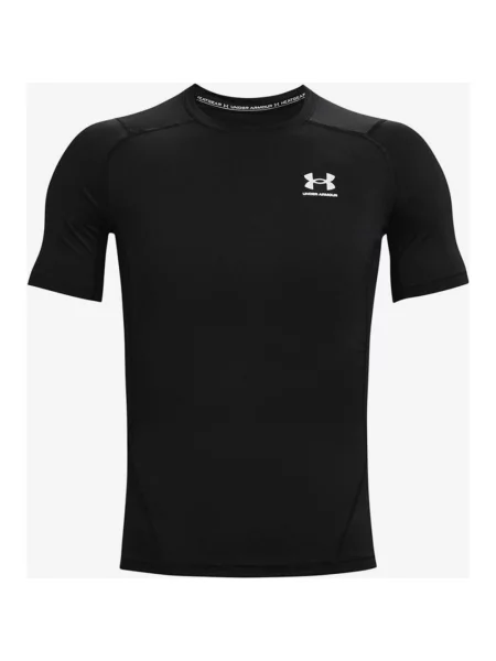 Koszulka Under Armour HeatGear Compression z krótkim rękawem czarno-biała XS biała