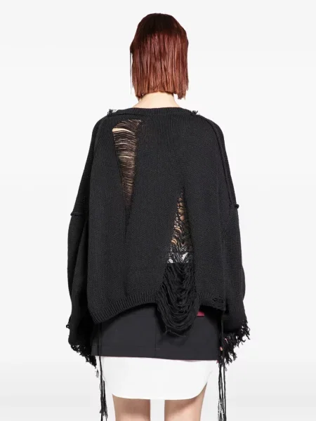 Sweter Ssheena z przetarciami czarny