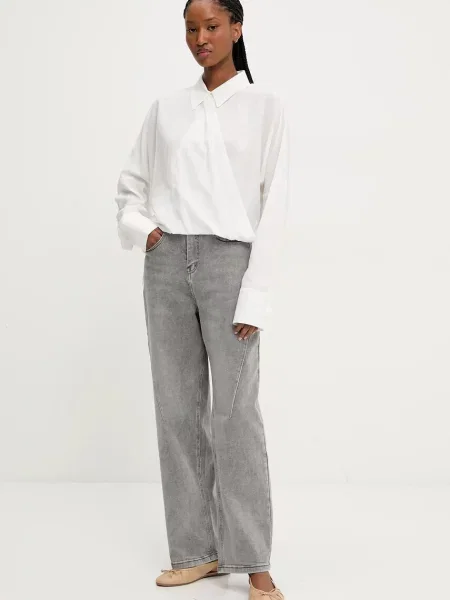 Answear Lab koszula relaxed z kołnierzykiem klasycznym biały