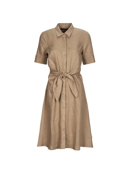 Oblekové košeľové šaty Lauren Ralph Lauren béžová
