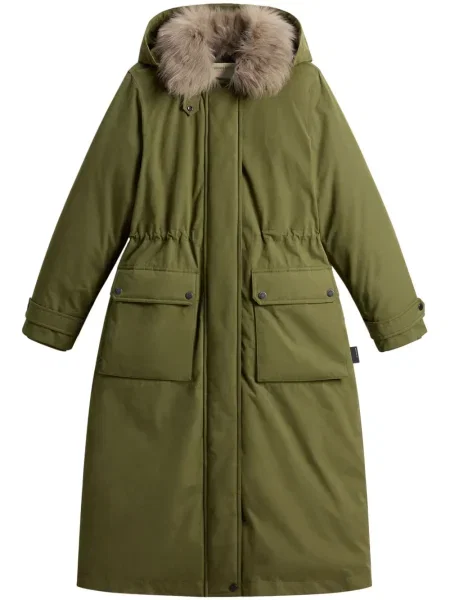 Długa parka Woolrich zielona