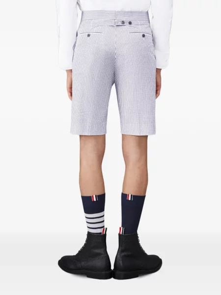 Pruhované kraťasy Thom Browne na ramínka modré