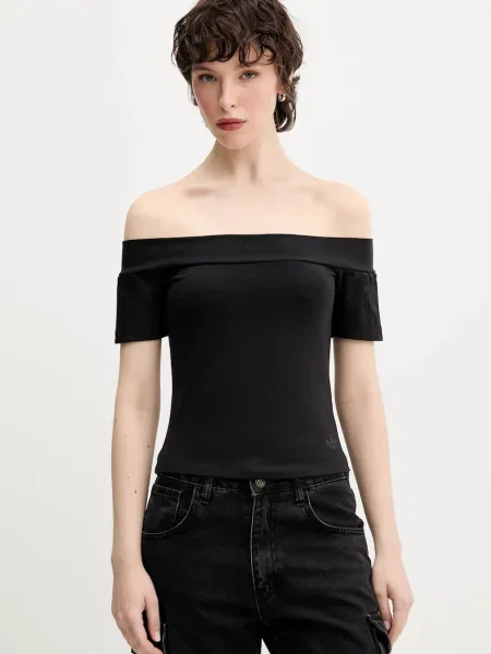 Kratka majica adidas Originals Bandeau SS črna