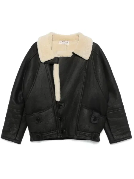 Kožený retro kabát A.n.g.e.l.o. Vintage Cult černý