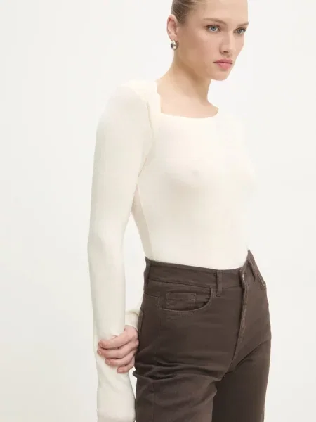 Vlněný svetr Answear Lab lehký béžová