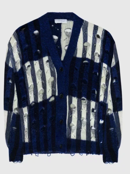 Кардиган з проріхами Off-white синій