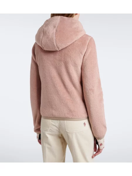 Cardigan Moncler Grenoble cu glugă roz