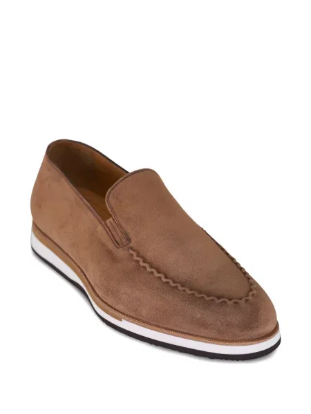 Pantofi loafer Bontoni din piele de căprioară maro