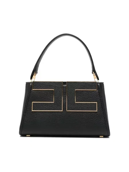 Torebka Elisabetta Franchi z logo czarna