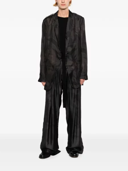 Pantaloni Giovanni Cavagna cu model floral cu imagine cu cordon gri