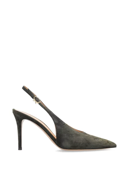 Pantofi cu toc Gianvito Rossi din piele de căprioară slingback verde