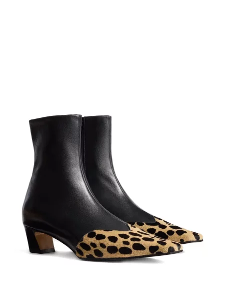 Botine Khaite cu imagine cu vârf pătrat negru