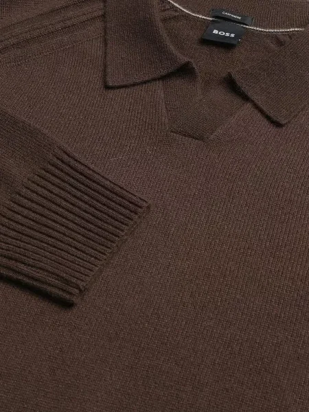 Gulerat tricou polo Boss maro