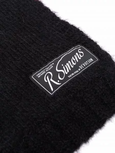 Moherowa długa szal Raf Simons czarna
