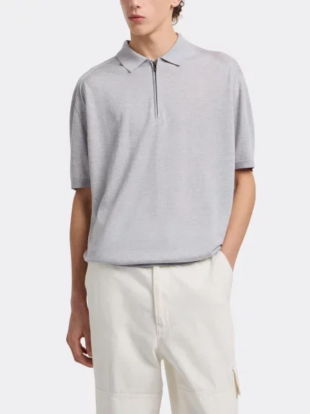 Поло Emporio Armani из лиоцела серое