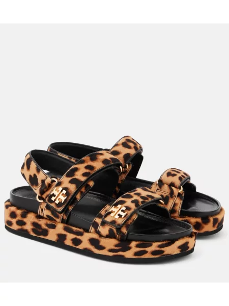 Sandale Tory Burch cu platformă cu imagine cu model leopard