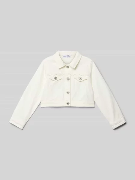 Kurtka jeansowa o kroju regular fit z koronkowymi bodiurami Happy Girls