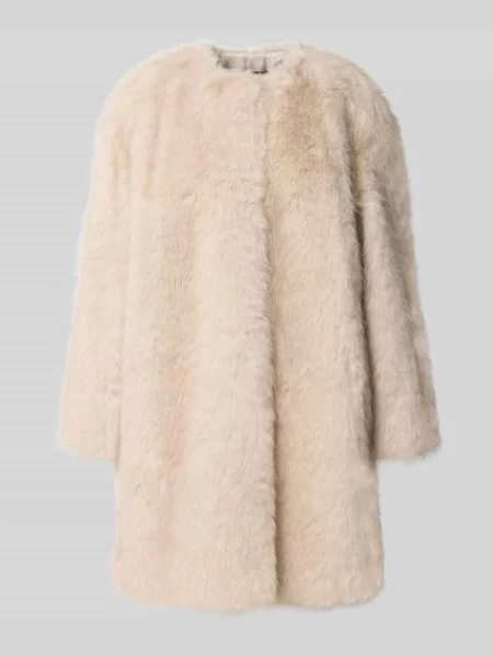 Max Mara Studio Płaszcz Ze Sztucznego Futra Eros beige beżowe