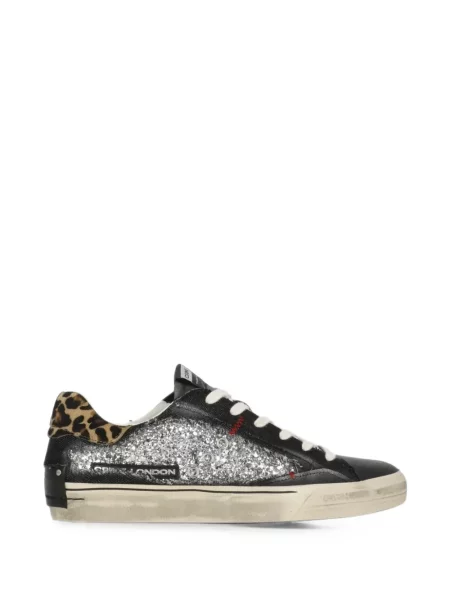 Sneakerși Crime London cu imagine cu model leopard negru