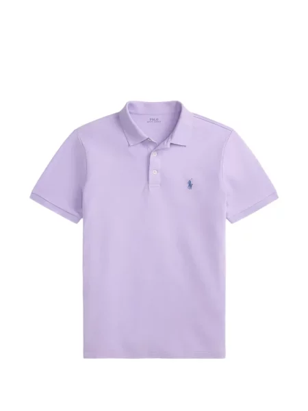 Tricou polo Polo Ralph Lauren plasă cu broderie cu dungi maro