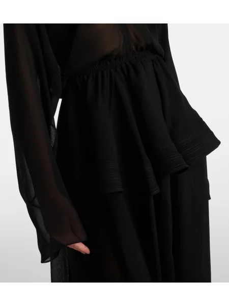 Cu peplum rochie midi Alaïa până la genunchi de costum negru
