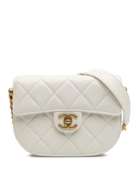 Prošívaná crossbody kabelka Chanel Pre-owned bílá