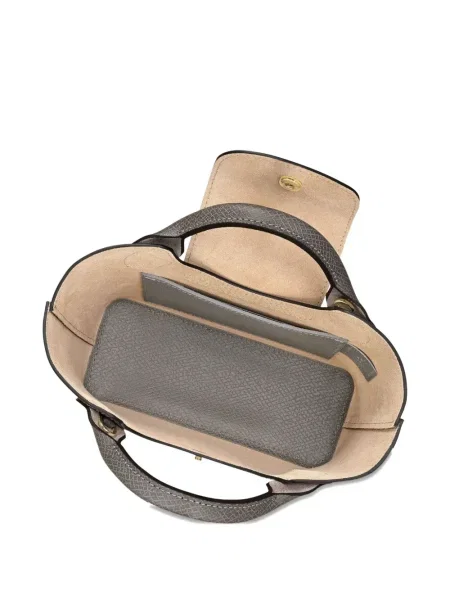 Geanta de piele Longchamp din piele gri