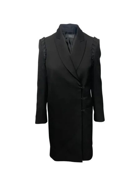 Palton Joseph cu volane negru