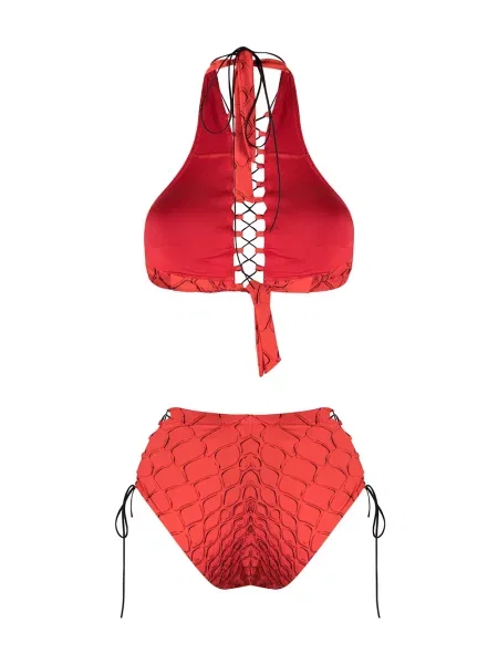 Raštuotas bikinis Noire Swimwear raudona