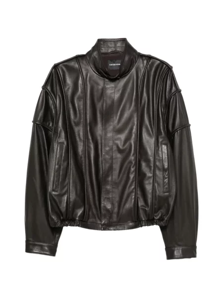 Geanta de piele Emporio Armani maro