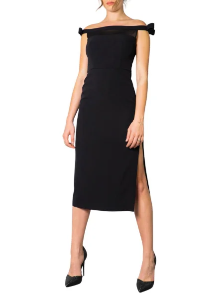 Rochie midi Sandro Ferrone până la genunchi negru