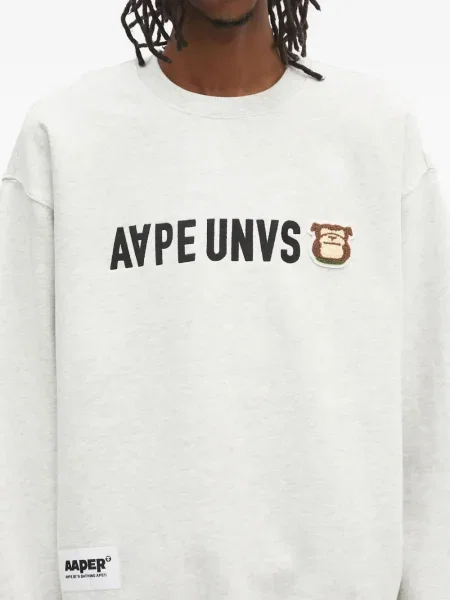 Hanorac Aape By A Bathing Ape cu broderie gri