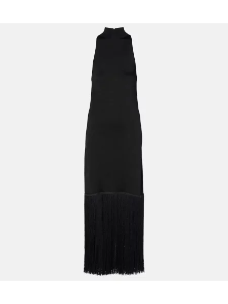 Rochie maxi Altuzarra cu franjuri de costum negru