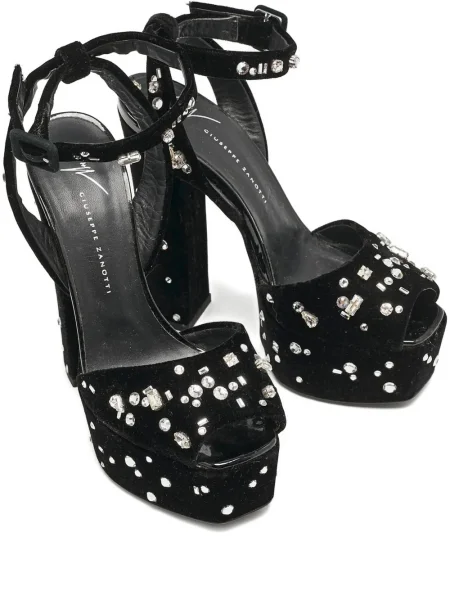 Sandale Giuseppe Zanotti de catifea negru