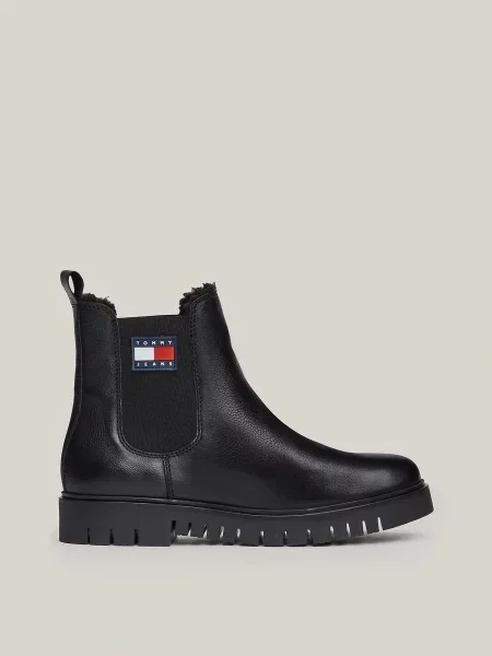 Кожаные ботинки челси Tommy Hilfiger черные