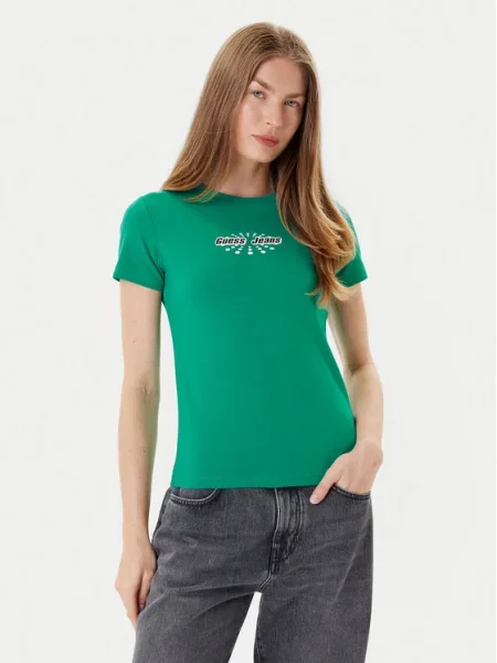 Тениска Guess Jeans дамска зелено